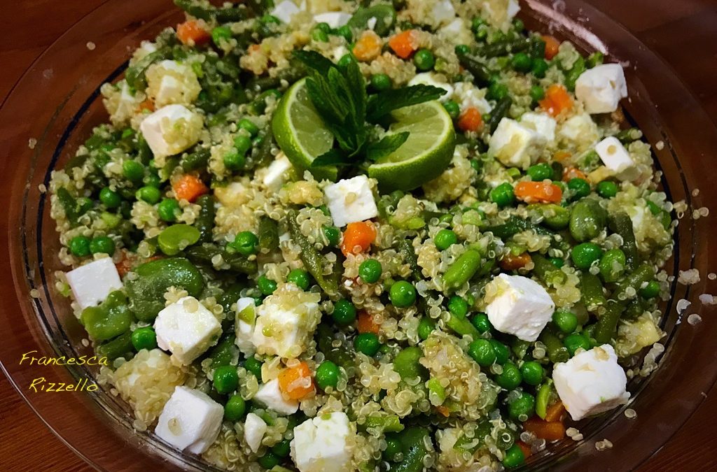 Quinoa con avocado e feta